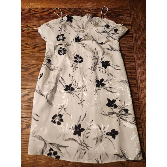 Alice and Olivia Black/White Bess Spaghetti Strap Slip Dress, Sz Small - Picture 2 of 5